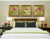 顶间 客厅电表箱装饰画定做现代欧式美式壁画卧室床头挂画 牡丹花