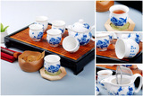 3皇冠 景德镇振华陶瓷 优质双层7头茶具 釉中青花国色天香