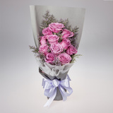 天然紫玫瑰花束七夕情人节鲜花同城北京鲜花速递生日花店送花上门