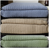 出口外单全纯棉线毯盖毯空调毯搭毯午睡毯夏凉毯外贸沙发毯子包邮