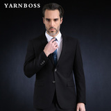 YARNBOSS男装 中年男士商务修身纯色羊毛正装西服西装礼服套装 男
