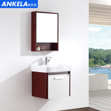 安克拉橡木洗手盆柜组合60cm  小户型吊柜浴室柜镜柜储物柜挂墙式