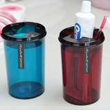 韩国进口浴室用品卫生间台面牙刷杯漱口杯牙刷架牙具座牙膏收纳杯