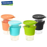 韩国glasslock钢化玻璃杯 带盖便携创意水杯情侣茶杯380ml107rs