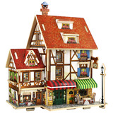 若态木质儿童积木制拼图益智玩具建筑手工房子diy小屋3-6-8岁以上