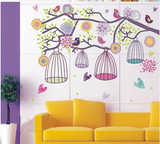 特价促销多彩鸟笼墙贴纸梦想花园墙贴客厅床头背景儿童房墙贴