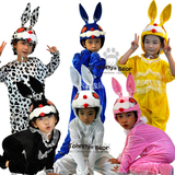 儿童兔子演出服装 小白兔子表演服装 兔子舞蹈服幼儿连体服舞台装