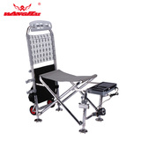 望海2015高档钓椅 钓鱼椅 多功能可升降腿折叠带灯铝合金台钓椅子