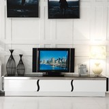 田田生活 简约现代电视柜组合 个性创意黑白钢化烤漆客厅组合家具