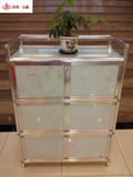 加厚橱柜 钢化 玻璃柜 简易 储物柜子 茶水柜 简约现代正品