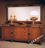 欧式复古实木雕花餐镜餐边柜组合 意式厨房柜茶水柜系列