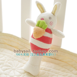 韩国婴儿玩具 婴儿摇铃 新生儿手摇铃棒 手抓毛绒布艺 萝卜小兔