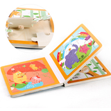 儿童木质拼装婴幼儿园益智力早教拼图木头书54片3-4-5岁玩具批发