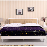 现代简约卧室双人床宜家板式床 带软靠1.5米 1.8米可配高箱储物