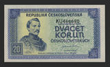 【欧洲】全新UNC 捷克斯洛伐克1945年20克朗 送礼收藏 外币