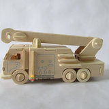 儿童男孩手工组装仿真汽车模型小玩具摆件拼装1:24mini木质消防车
