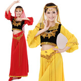 新款新疆维吾尔族表演服装少数民族印度舞肚皮舞舞台演出服饰女
