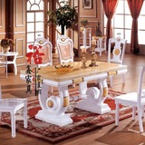 中式大理石餐桌椅组合现代简约橡木宜家具方形吃饭桌子特价
