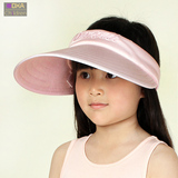 黛秀爱韩版儿童帽子沙滩帽防紫外线遮阳帽女童夏天防晒大沿太阳帽