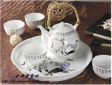唐山骨瓷咖啡具茶具*隆达*隆昌----7头牧童戏牛正品骨瓷