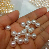新品 DIY定做日本珍珠正圆AKOYA海水天然珍珠18K金耳钉颗粒珠正品