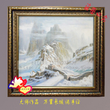 手绘现代简约大师级写生创作风景雪景万里长城装饰油画 达美艺术