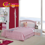 宝贝佳儿童家具儿童床女孩粉色床1.2/1.5米高箱床欧式公主单人床