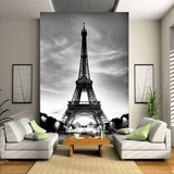 特价埃菲尔铁塔无缝大型壁画现代简约黑白照风格壁纸玄关墙纸壁画