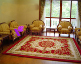 酒店大堂地毯会议室接待室地毯客厅地毯中式红色纯羊毛地毯定制