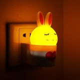 兔子小夜灯 LED创意光控感应墙壁节能灯宝宝灯 卧室床头灯