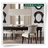 时尚简约布艺实木餐椅高靠背西餐桌椅酒店椅子咖啡厅凳子家具
