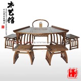 明清古典中式仿古家具 实木扇形茶桌椅子 茶台 茶艺桌 特价