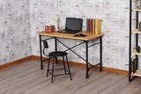转角电脑桌做旧办公桌简易写字台铁艺书桌实木餐桌美式书桌椅书架