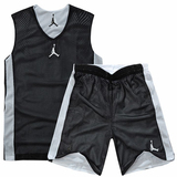包邮篮球服套装男定制乔丹牌双面篮球衣可印号印队标字体训练服装