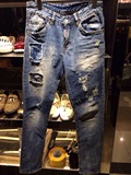 专柜代购 2014第二次方男士款D2破洞水洗Dsquraed牛仔裤