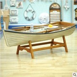 特价地中海风格家具白色装饰船型海洋茶几 咖啡桌带双桨摆件