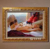 印象人物挂画卧室酒店房间走廊过道餐厅装饰画手绘油画裸女YYF039