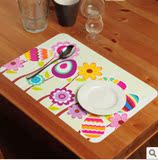 PP环保塑料餐桌垫 防水餐垫+杯垫 隔热防滑西餐垫 卡通桌垫 批发