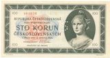 【欧洲】全新UNC 捷克斯洛伐克1945年100克朗 钱币