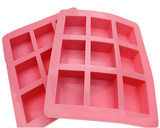加厚9连九连正方形方块手工皂DIY材料冷制皂手工皂硅胶模具蛋糕模