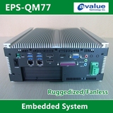 嵌入式工控机#安勤无风扇EPS-QM77三屏异显I7双网多串口插卡2PCI