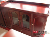 1.5米四门油漆茶水柜办公柜矮柜玻璃开门柜餐边柜简约现代家具