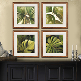 植物花卉HHARBOR装饰画实木有框画美式客厅餐厅墙画挂画四联创意