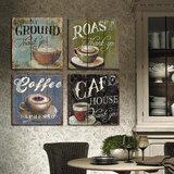 咖啡厅装饰画 复古创意个性西餐厅挂画无框画壁画装饰画油画墙画