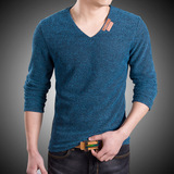 229-600-P30春秋爆款韩版男式棉麻大码长袖T恤     加厚
