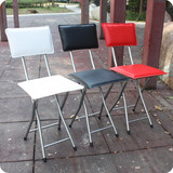 宜家日式彩色风家用可折叠椅子电脑椅靠背椅休闲软皮凳简易小餐椅