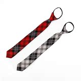 包邮 5cm红色白色苏格兰拉链 男女学生学院风小领带 韩版休闲领带