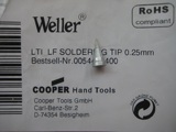 德国威乐weller  WSD81焊台手柄烙铁头 LTI LF 0.25MM 尖嘴 尖头