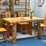 实木原木家具 樟木餐桌 餐台餐椅配套组合 原生态风味ZXR113
