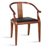 新古典现代明椅 太师椅圈椅实木椅 卧室书房椅休闲木椅子极美家具